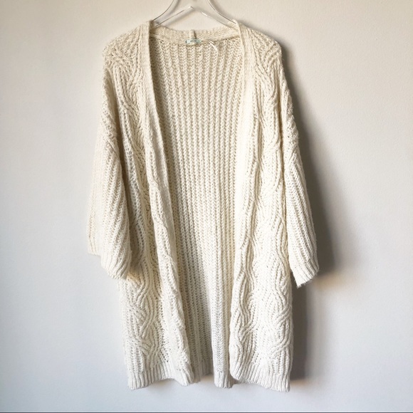 Kimchi Blue Sweaters - Kimchi Blue Ivory Duster Open Cardigan Kimchi Blue Sweaters - Kimchi Blue Ivory Duster Open Cardigan